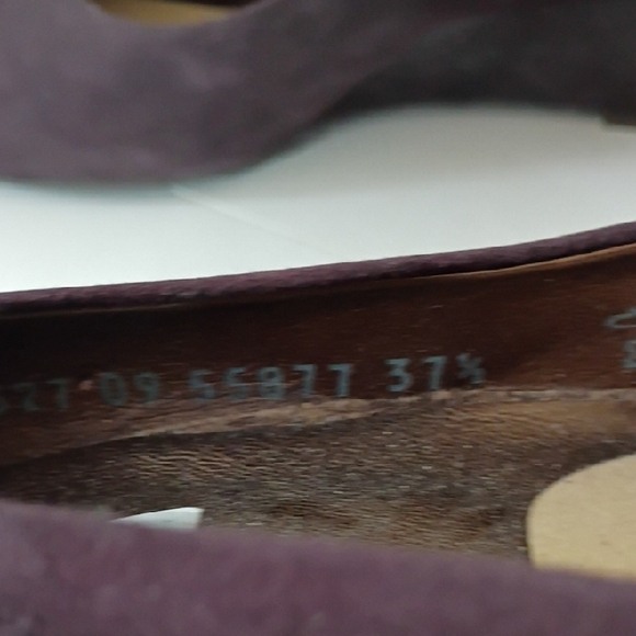 Gallo Handmade in Italy Purple Suede Wedge Shoes  EU 37½ US Women’s 7.5 Pumps - Picture 3 of 16